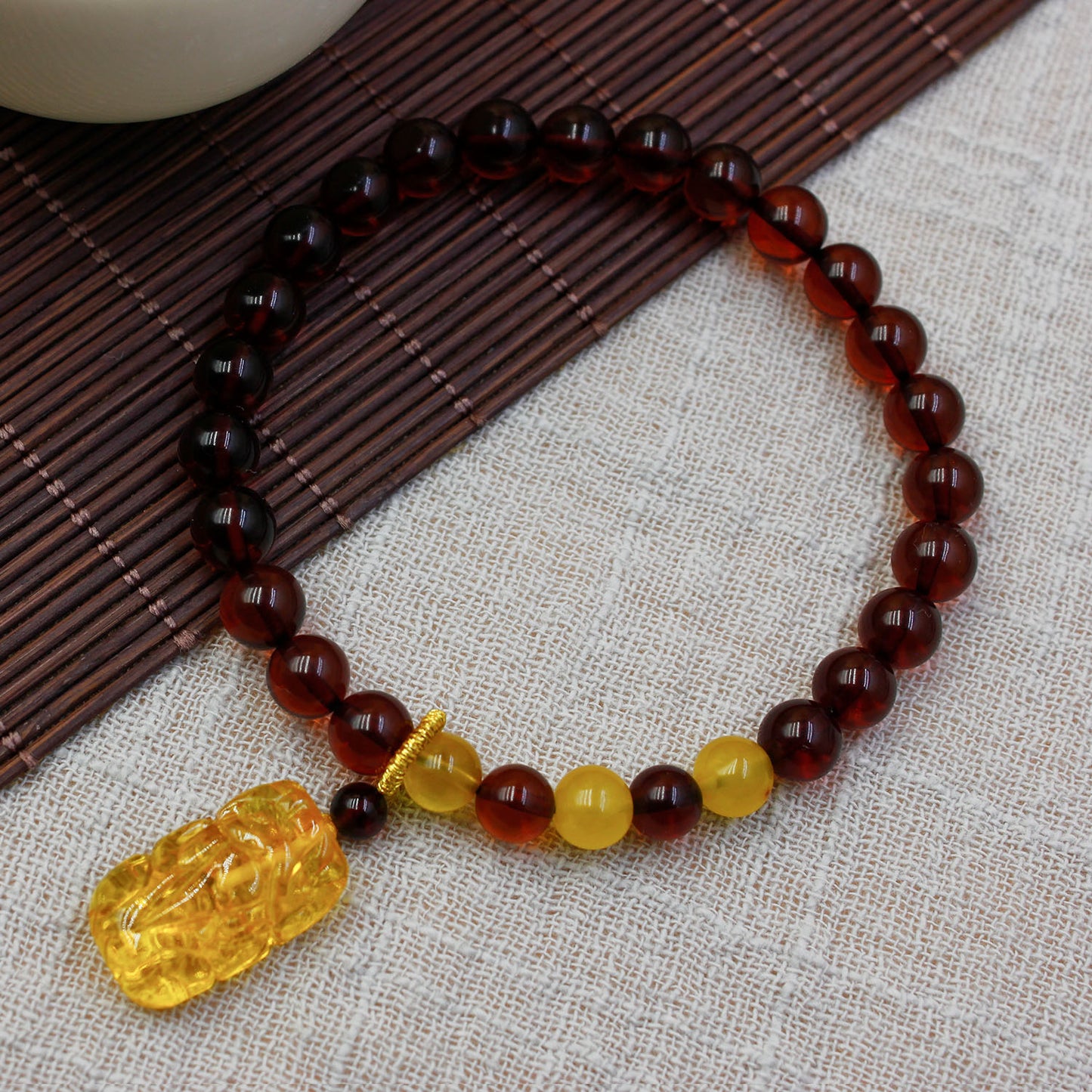 Blood Amber Pixiu Bracelet