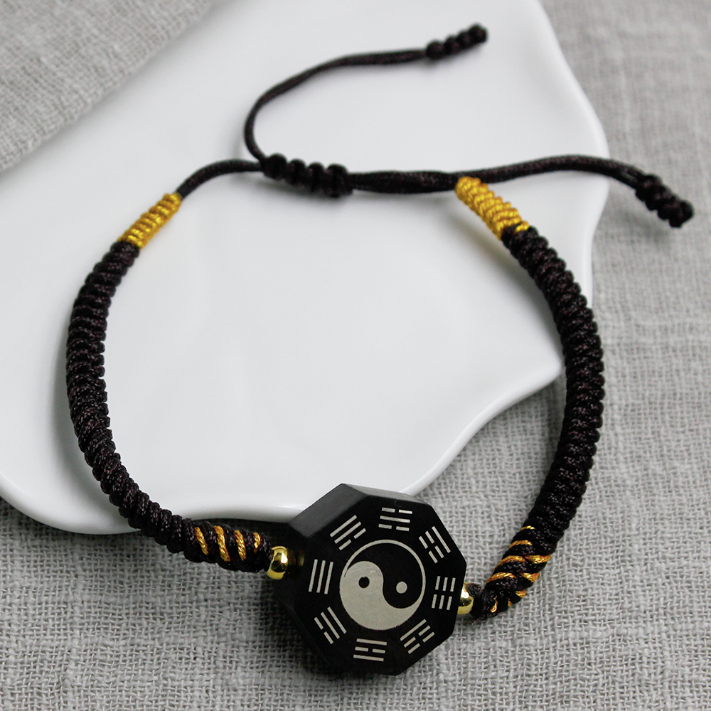 Bagua Lucky Energy Adjustable Ebony Bracelet