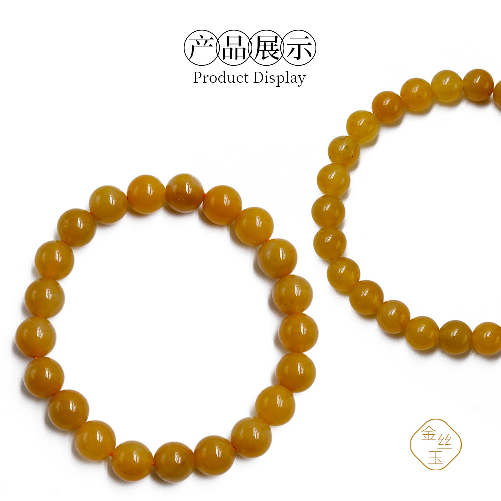 Golden silk jade old material yellow bracelet