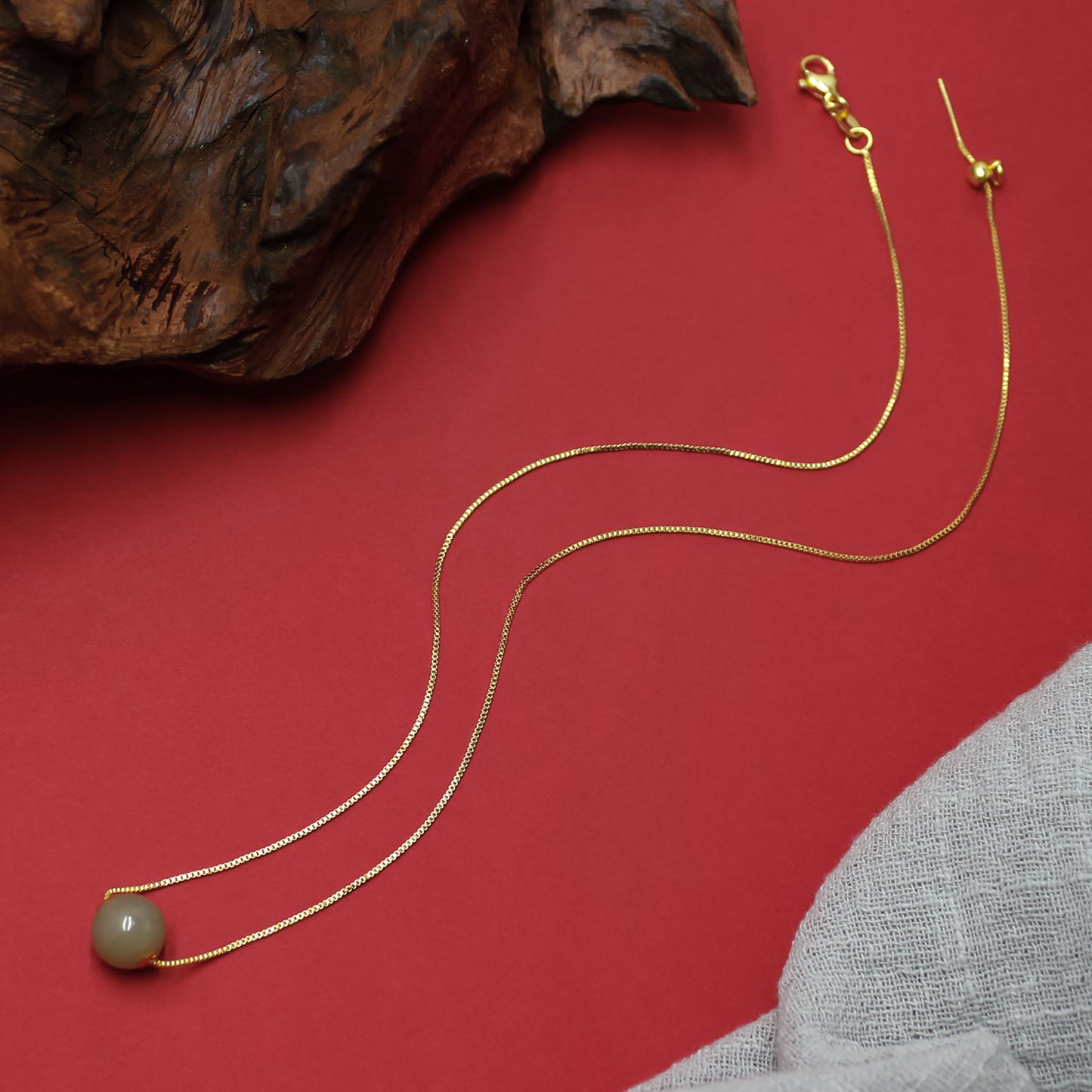 Natural Clear Green Chalcedony “Smooth Path” Bead Necklace – Prosperity & Good Fortune