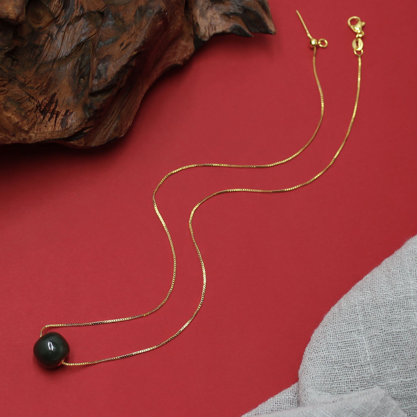 Hetian Jade Fortune Bead Necklace – Luck, Prosperity & Focus