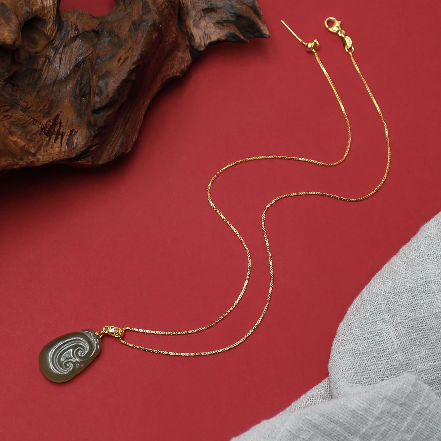Hetian Jade Ruyi Pendant Necklace – Prosperity, Harmony & Success Gift