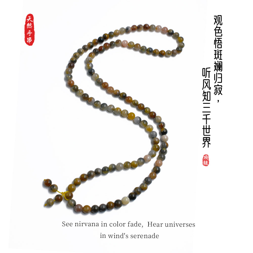 Golden silk jade three-way large brilliant bracelet necklace