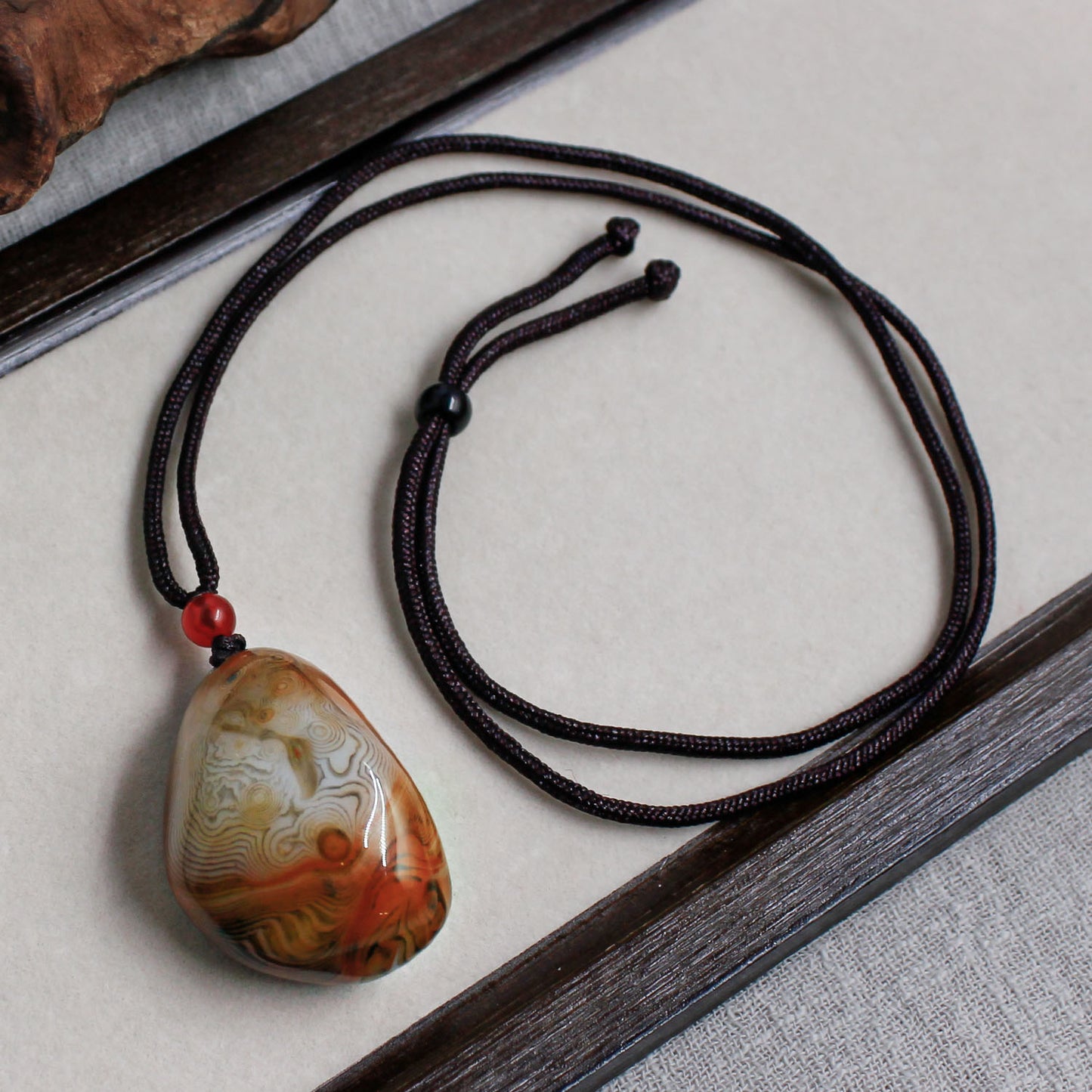 Natural Red Agate Swirl Pendant – Ignite Passion & Creativity