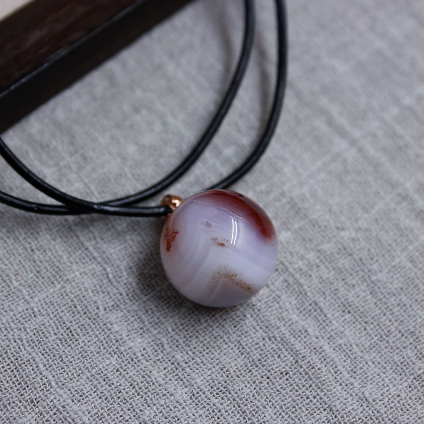 Taoist Agate & Cinnabar Bead Necklace – Energy Balance & Vitality
