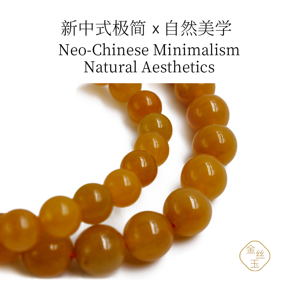 Golden silk jade old material yellow bracelet