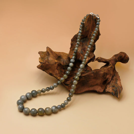 Natural Dark Gray Jinsiyu Jade Necklace – Water Element Wisdom for Calm & Focus
