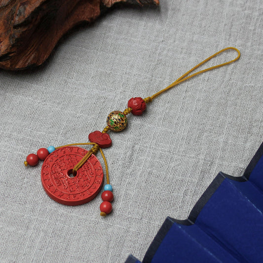 Cinnabar Shan Gui Hua Qian Phone Charm – Taoist Evil-Repelling Protection Amulet