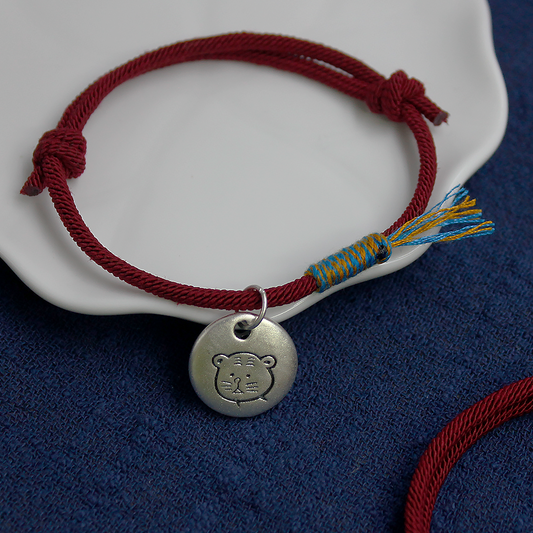 Chinese Zodiac Tiger Sterling Silver Charm Bracelet