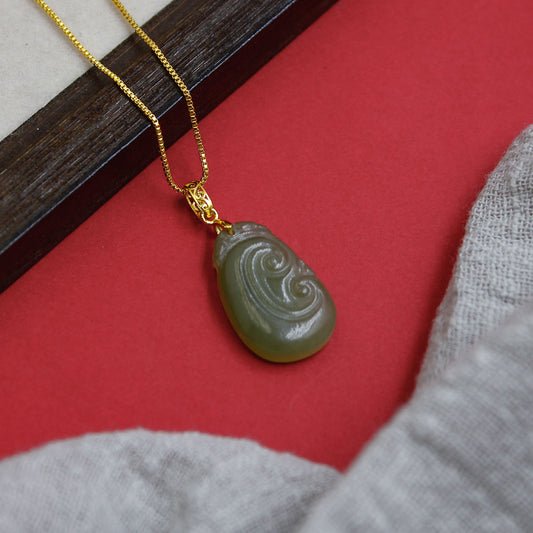 Hetian Jade Ruyi Pendant Necklace – Prosperity, Harmony & Success Gift