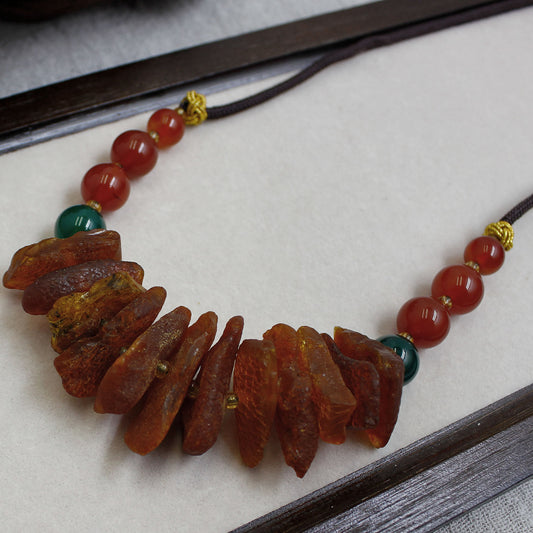 Irregular Natural Amber Necklace – Love, Fortune & Healing