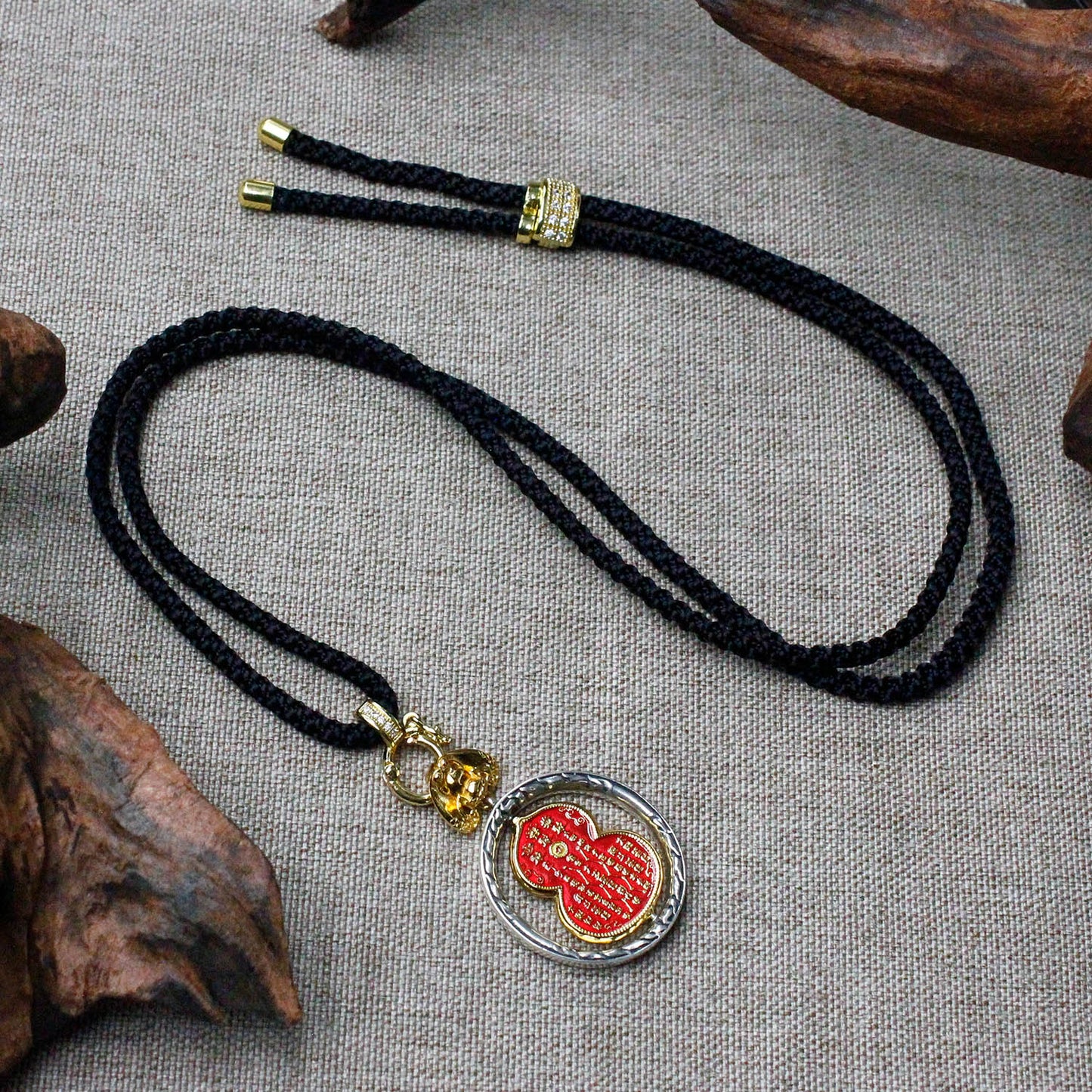 Five Wealth Gods Gourd Talisman Pendant