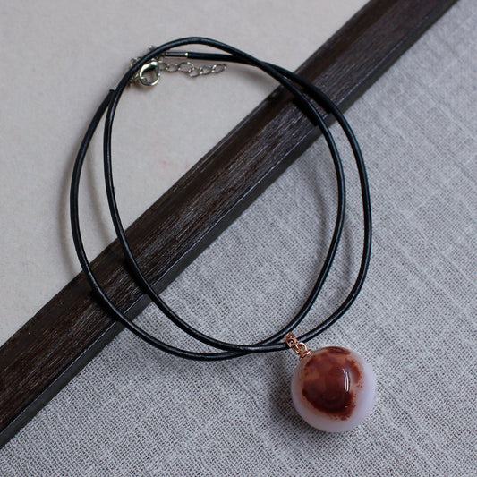 Taoist Agate & Cinnabar Bead Necklace – Energy Balance & Vitality