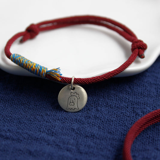 Chinese Zodiac Rooster Sterling Silver Charm Bracelet