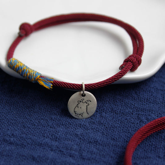 Chinese Zodiac Sheep Sterling Silver Charm Bracelet