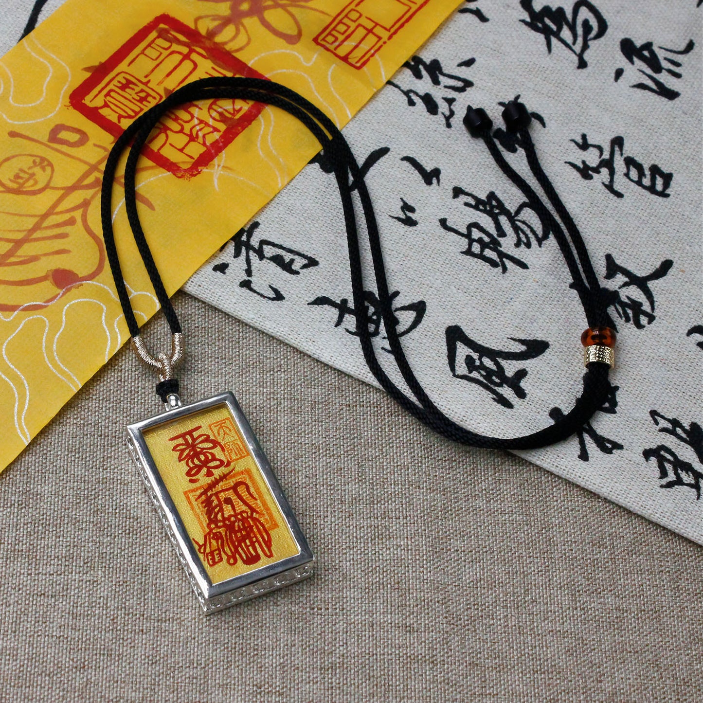 God of Wealth Five Thunders Double-Sided Talisman Pendant