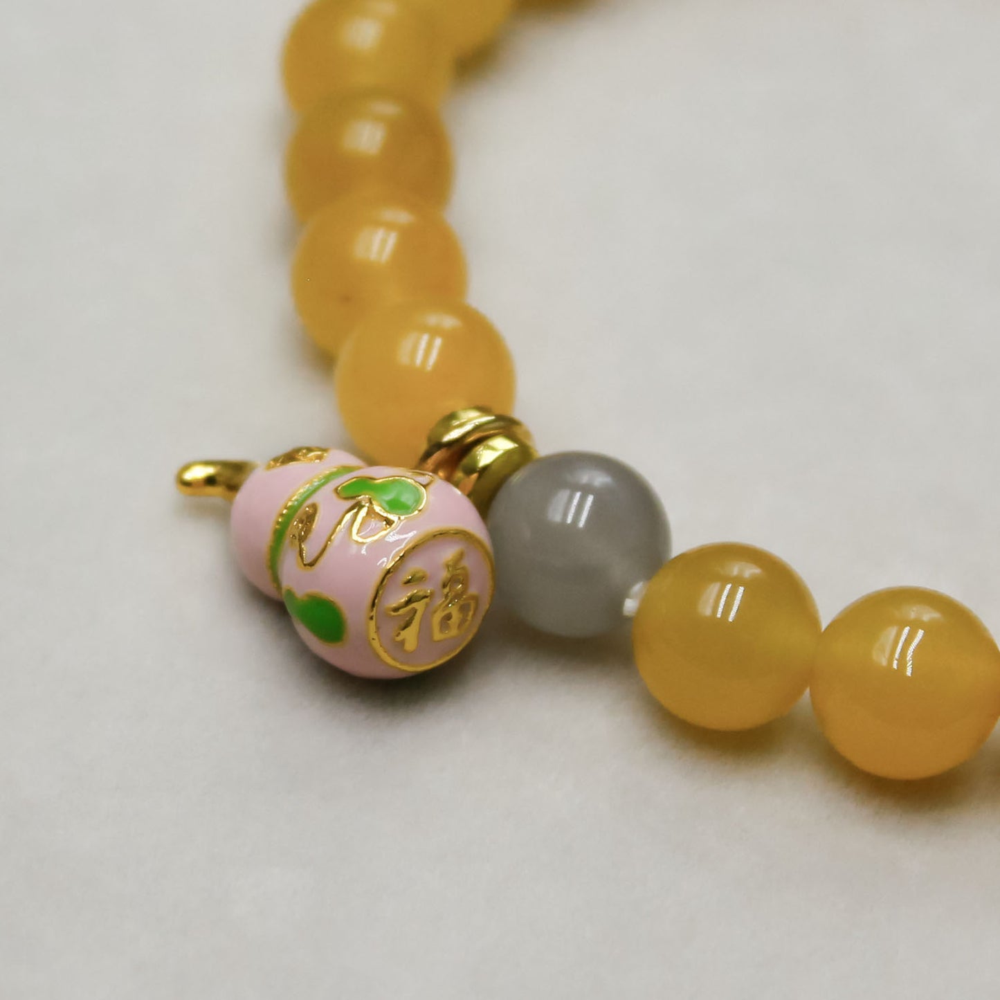 Jinsiyu Jade Gourd Charm Bracelet – Natural Multicolor Taoist Five Elements Jewelry for Wealth, Health & Good Fortune