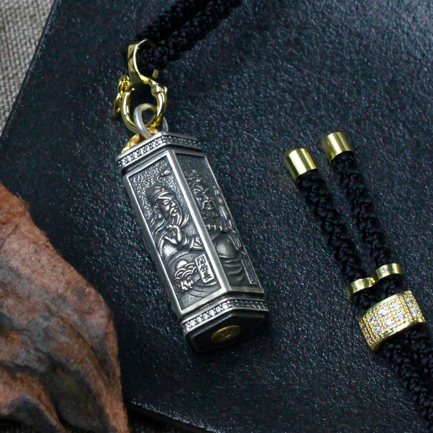 Five Wealth Gods Treasure Bowl Pendant