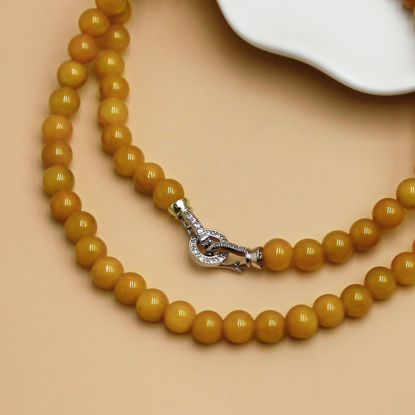 Natural Yellow Jinsiyu Jade Necklace – Earth Element Energy for Calm & Stability