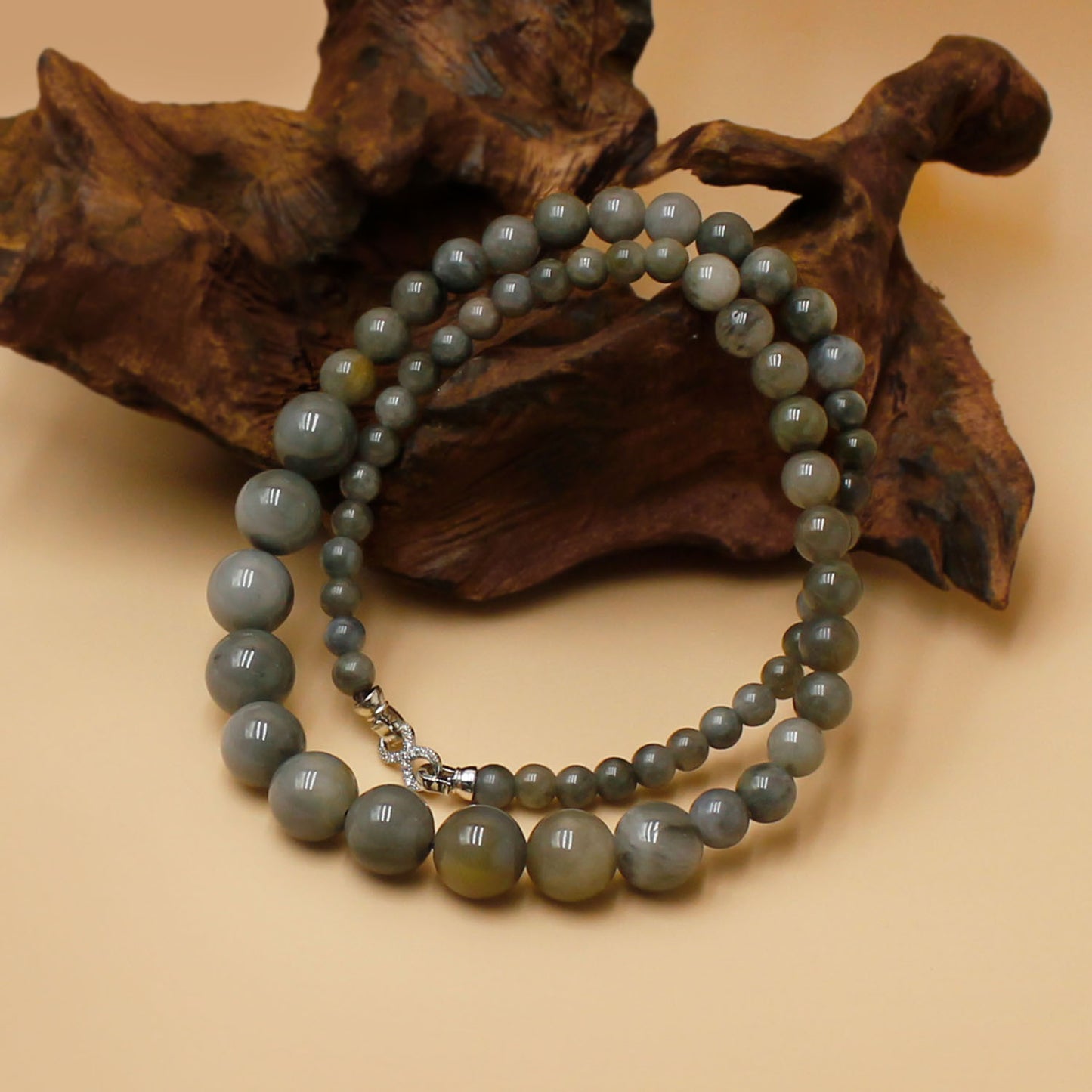 Natural Dark Gray Jinsiyu Jade Necklace – Water Element Wisdom for Calm & Focus