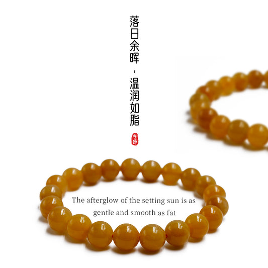 Golden silk jade old material yellow bracelet