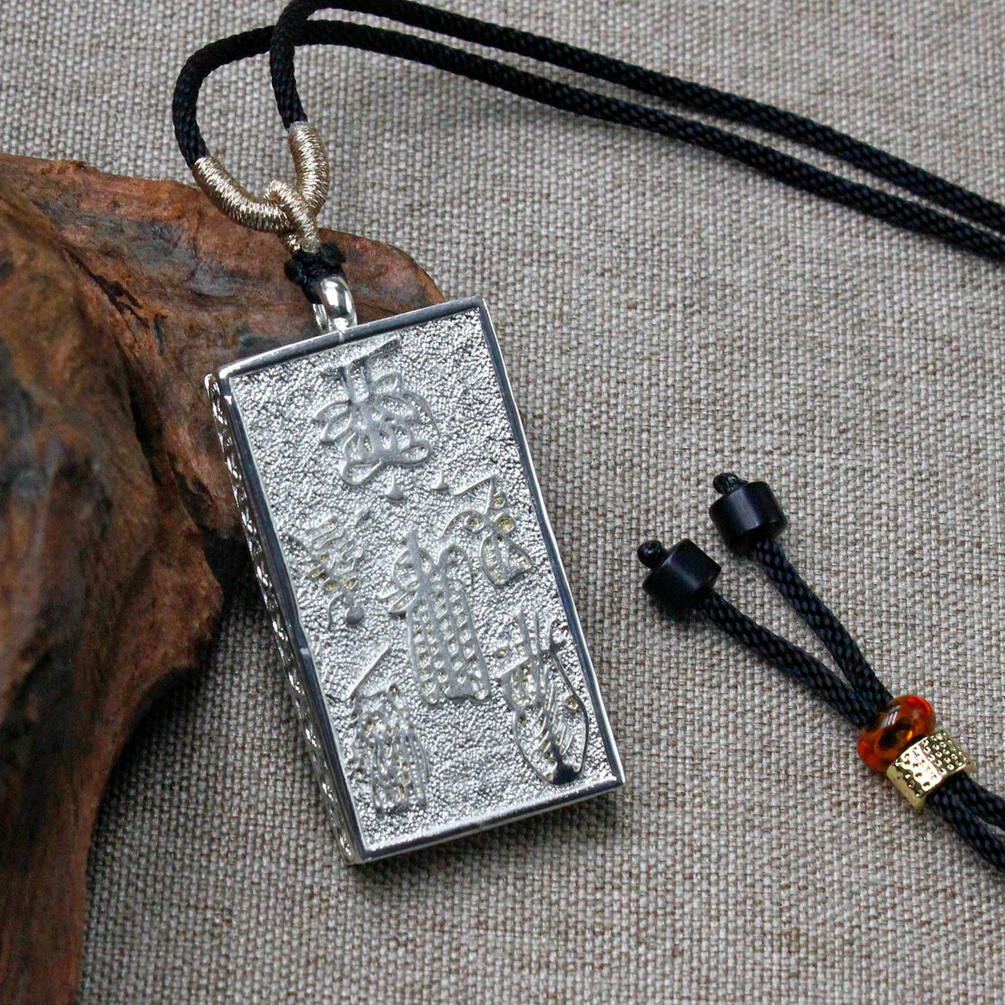 God of Wealth Five Thunders Double-Sided Talisman Pendant