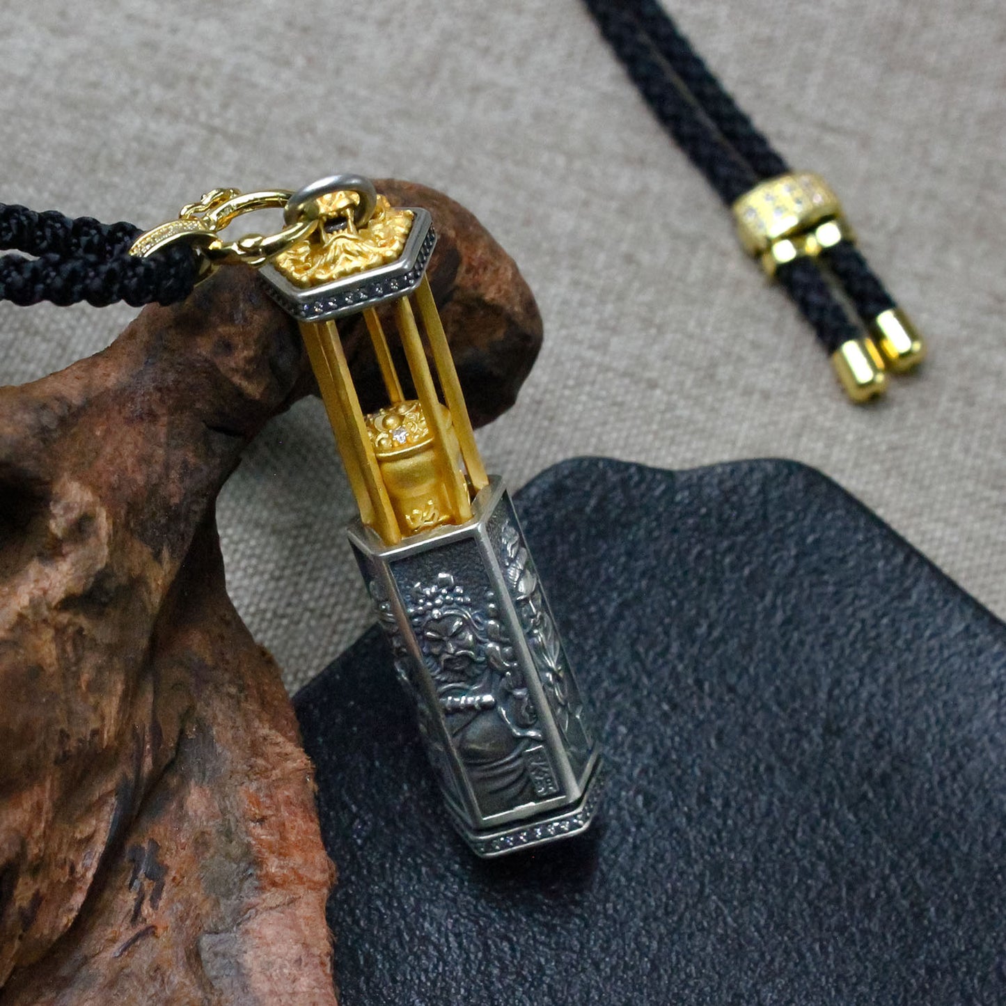 Five Wealth Gods Treasure Bowl Pendant