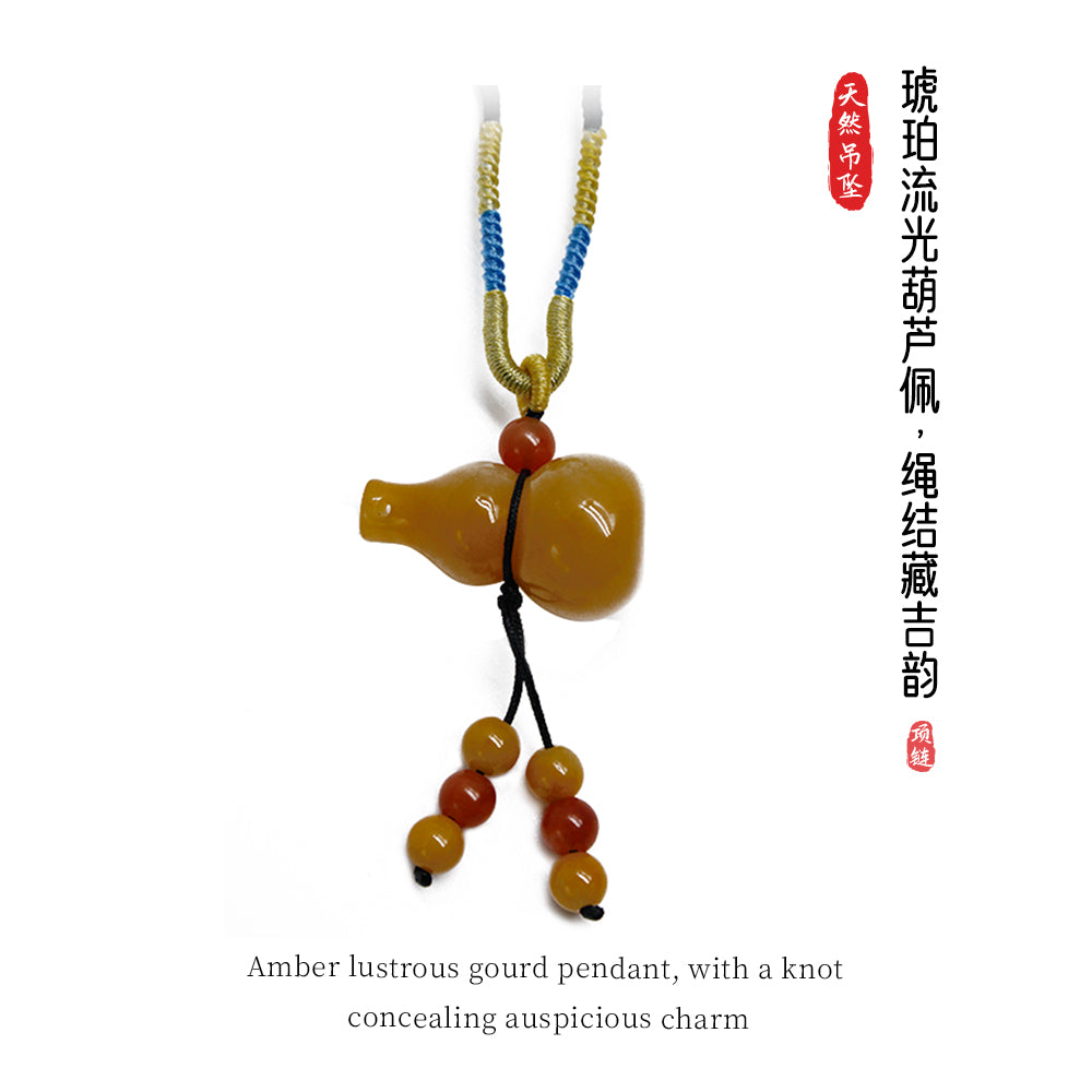 Golden Jade Gourd Pendant