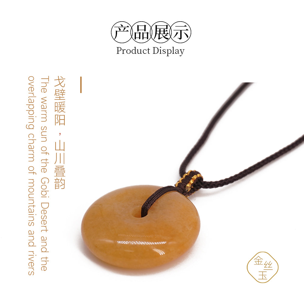 Golden jade safety pin